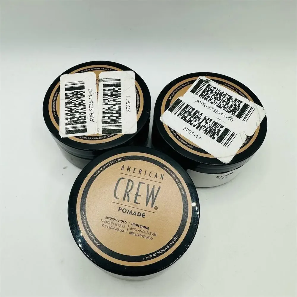 American Crew Pomade Medium Hold High Shine Hair Styling 3 oz (Lot of 3)